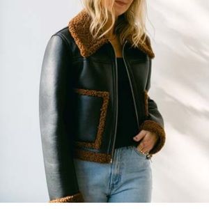 NWOT ALC Archer Faux Leather Shearling Jacket